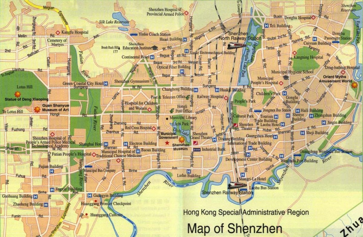 mapa Shenzhenu grad