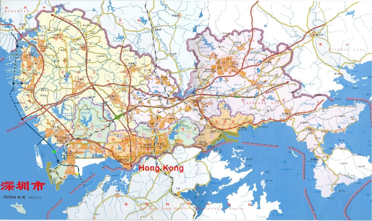 mapa Shenzhenu hitnu Kini