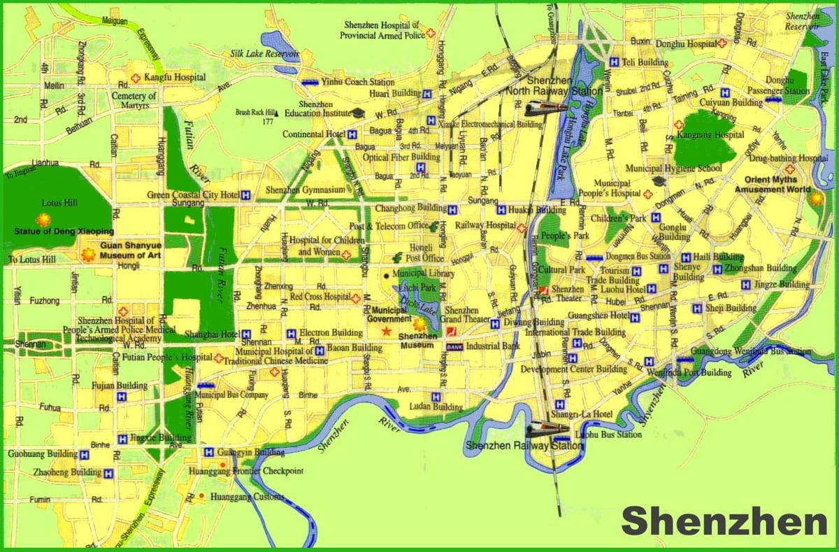 mapa Shenzhenu isključen
