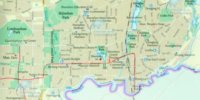 Mapa Shenzhenu ulice